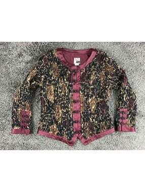 Vintage 80s Jeanne Marc Jacket Womens Large 16/18 Art to Wear Crinkle Gold Black